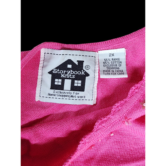 Storybook Kruts - size 2X pink tank top with knitted overlay - Picture 4 of 6